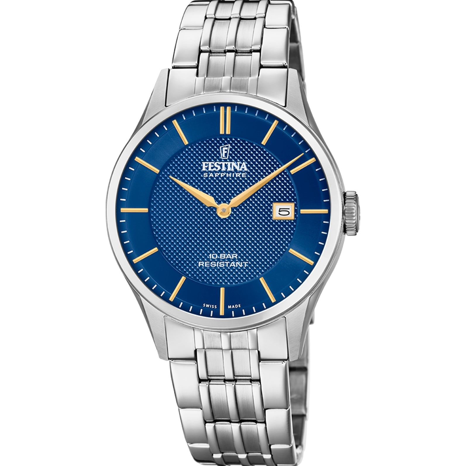 RELOJ CLASICO PARA HOMBRE FESTINA SWISS MADE F20005/3 - PLATEADO ...