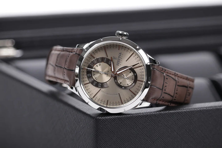 RELOJ EN CUERO PARA HOMBRE FESTINA RETRO F16573/9 - MARRÓN