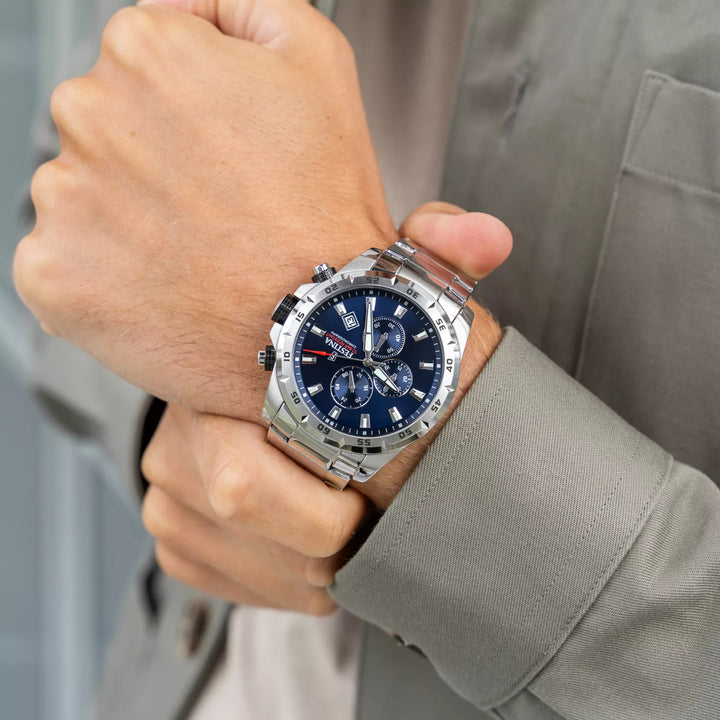 RELOJ CALENDARIO PARA HOMBRE FESTINA TIMELESS CHRONOGRAPH F20463/2 - PLATEADO