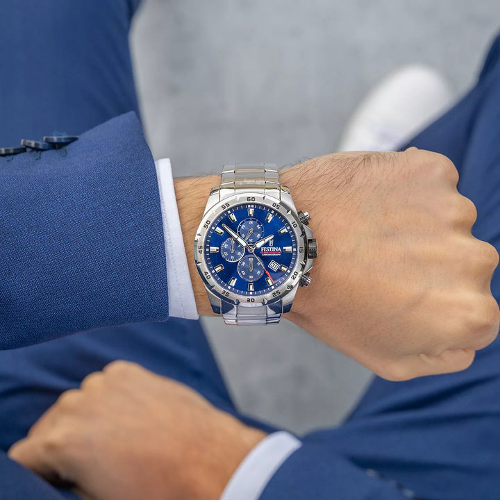 RELOJ CALENDARIO PARA HOMBRE FESTINA TIMELESS CHRONOGRAPH F20463/2 - PLATEADO