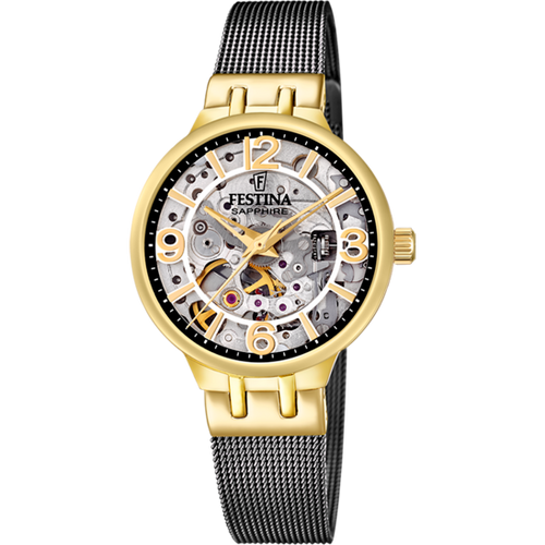 RELOJ ANÁLOGO PARA MUJER FESTINA ESQUELETO F20580/2 - NEGRO