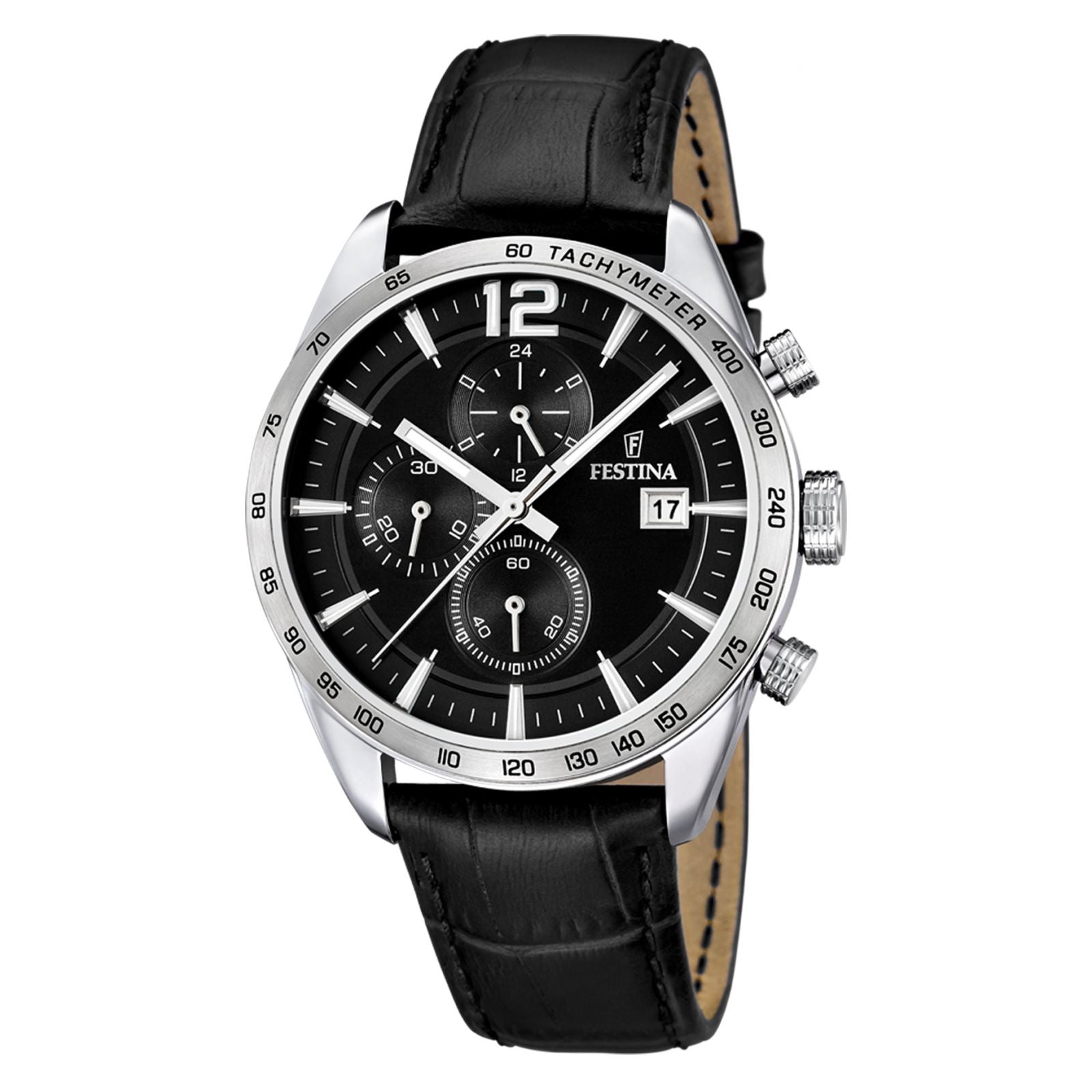 RELOJ EN CUERO PARA HOMBRE FESTINA TIMELESS CHRONO F16760/4 - NEGRO