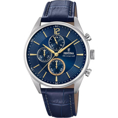 Cargar imagen en el visor de la galería, RELOJ EN CUERO PARA HOMBRE FESTINA TIMELESS CHRONO F20286/3 - AZUL
