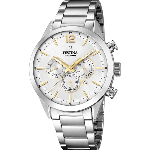 RELOJ ELEGANTE PARA HOMBRE FESTINA TIMELESS CHRONO F20343/1 - PLATEADO