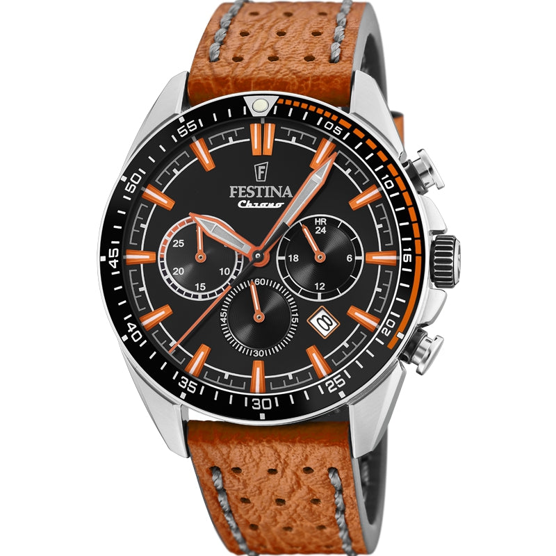 RELOJ EN CUERO PARA HOMBRE FESTINA THE ORIGINALS F20377/4 - NARANJA