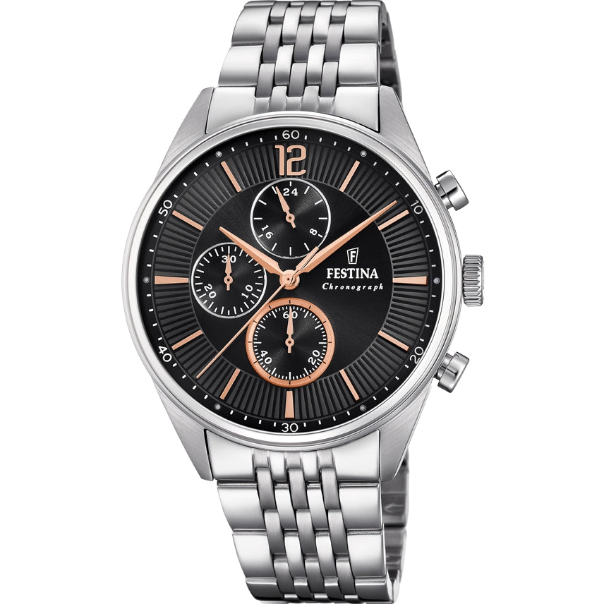 RELOJ ELEGANTE PARA HOMBRE FESTINA TIMELESS CHRONO F20285/6 - PLATEADO