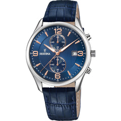 Cargar imagen en el visor de la galería, RELOJ EN CUERO PARA HOMBRE FESTINA TIMELESS CHRONO F6855/6 - AZUL
