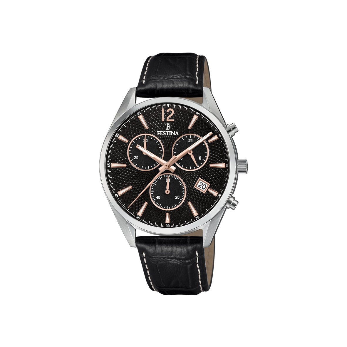 RELOJ EN CUERO PARA HOMBRE FESTINA TIMELESS CHRONO F6860/7 - NEGRO