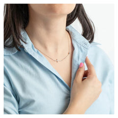 Cargar imagen en el visor de la galería, COLLAR CRUZ LOTUS SILVER TRENDY LP1918-1/1 PLATA, MUJER
