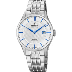 Cargar imagen en el visor de la galería, RELOJ CLASICO PARA HOMBRE FESTINA SWISS MADE F20005/2 - PLATEADO
