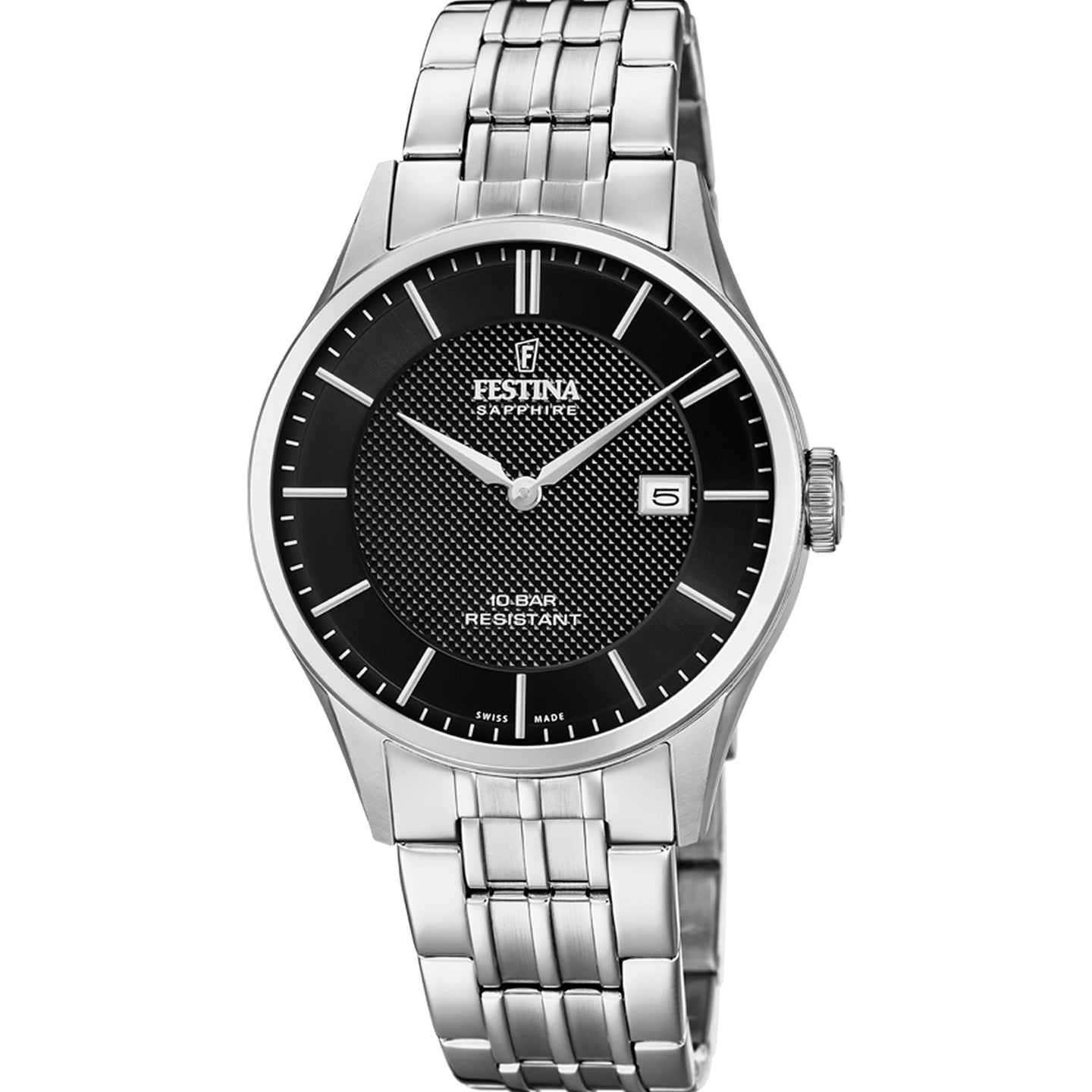 RELOJ CLASICO PARA HOMBRE FESTINA SWISS MADE F20005/4 - PLATEADO