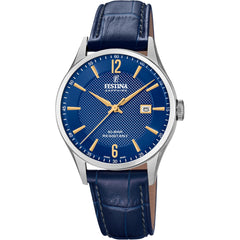 Cargar imagen en el visor de la galería, RELOJ EN CUERO PARA HOMBRE FESTINA SWISS MADE F20007/3 - AZUL
