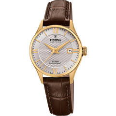 Cargar imagen en el visor de la galería, RELOJ EN CUERO PARA MUJER FESTINA SWISS MADE F20011/2 - MARRÓN
