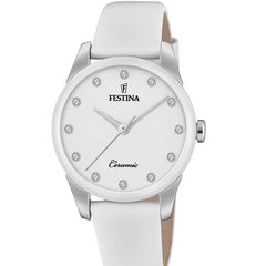 Cargar imagen en el visor de la galería, RELOJ EN CUERO PARA MUJER FESTINA CERAMIC F20473/1 - BLANCO
