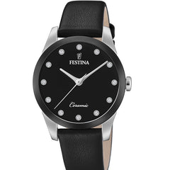 Cargar imagen en el visor de la galería, RELOJ EN CUERO PARA MUJER FESTINA CERAMIC F20473/3 - NEGRO
