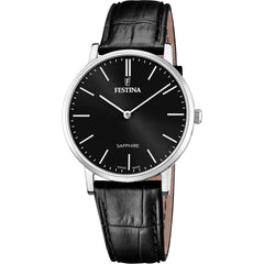 Cargar imagen en el visor de la galería, RELOJ EN CUERO PARA HOMBRE FESTINA SWISS MADE F20012/4 - NEGRO
