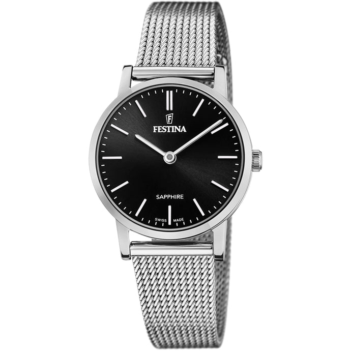 RELOJ CLASICO PARA MUJER FESTINA SWISS MADE F20015/3 - PLATEADO