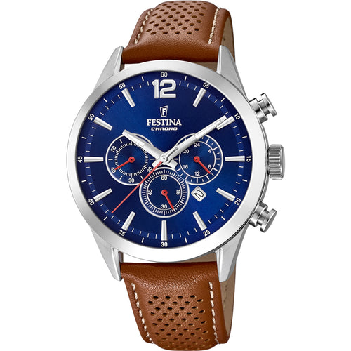 RELOJ EN CUERO PARA HOMBRE FESTINA TIMELESS CHRONO F20542/3 - MARRÓN