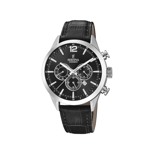 RELOJ EN CUERO PARA HOMBRE FESTINA TIMELESS CHRONO F20542/5 - NEGRO