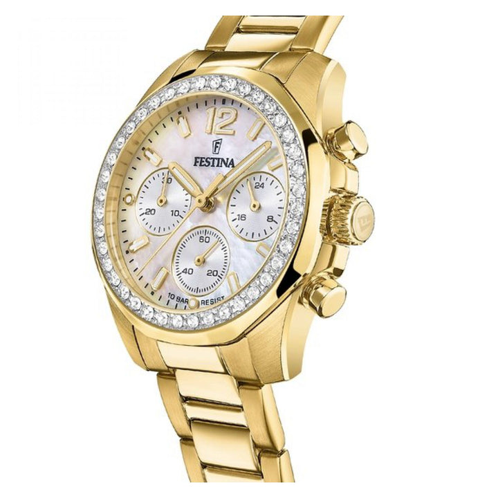 RELOJ CON DIAMANTES PARA MUJER FESTINA RAINBOW F20609/1- DORADO