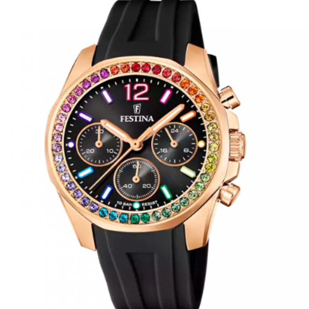 RELOJ DEPORTIVO PARA MUJER FESTINA RAINBOW F20611/3 - NEGRO